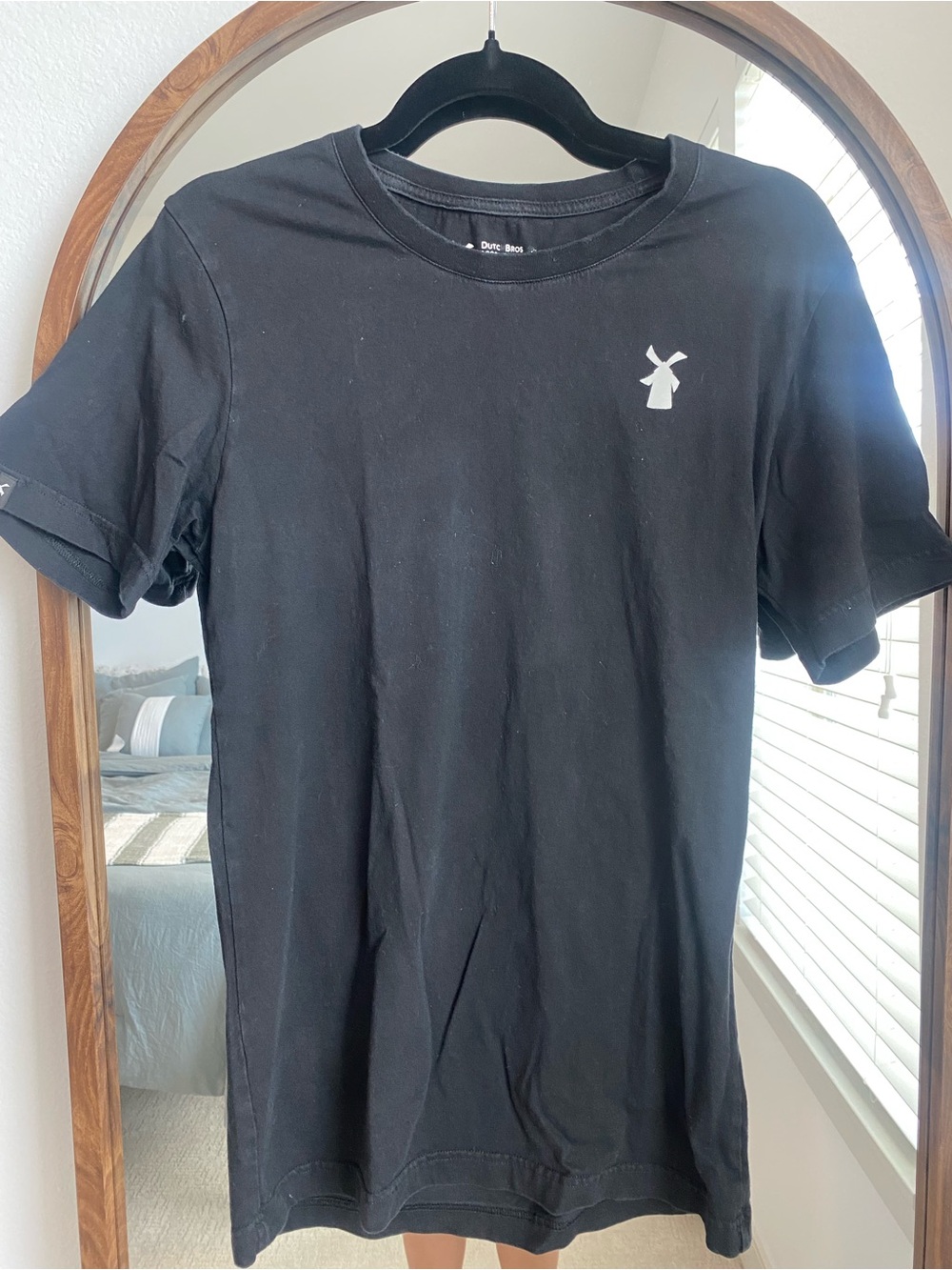 Dutch Bros Black Short-Sleeve Crewneck Tee with Windmill Logo